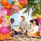 159Pcs Hot Pink Yellow Orange Latex Balloons(Pink Yellow Orange)1 x 1 x 1 inches
